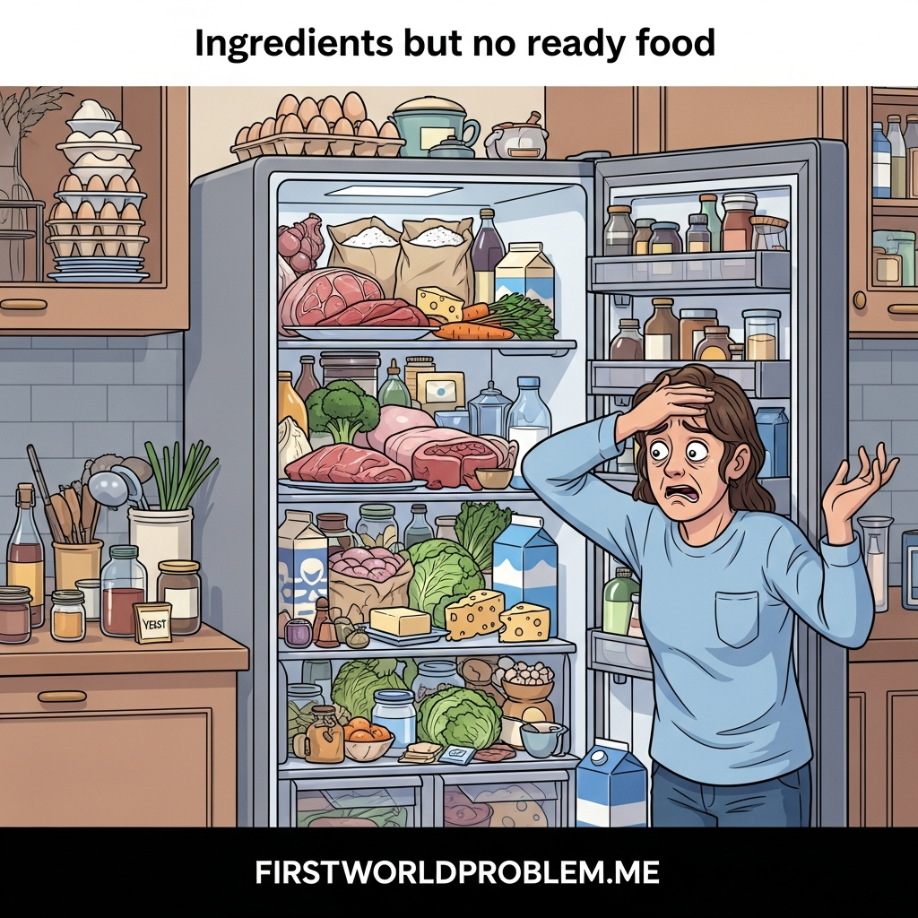 Ingredients but no ready food