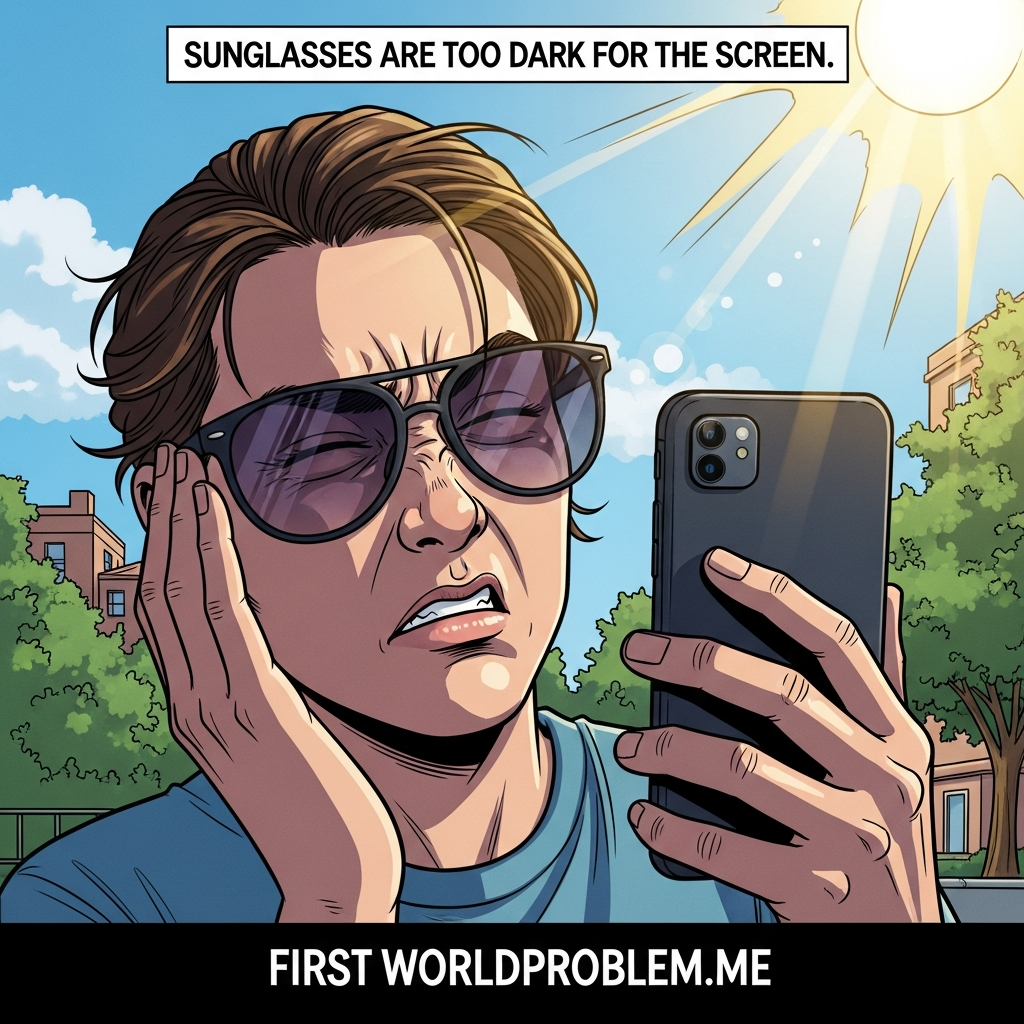 Sunglasses are too dark for screen