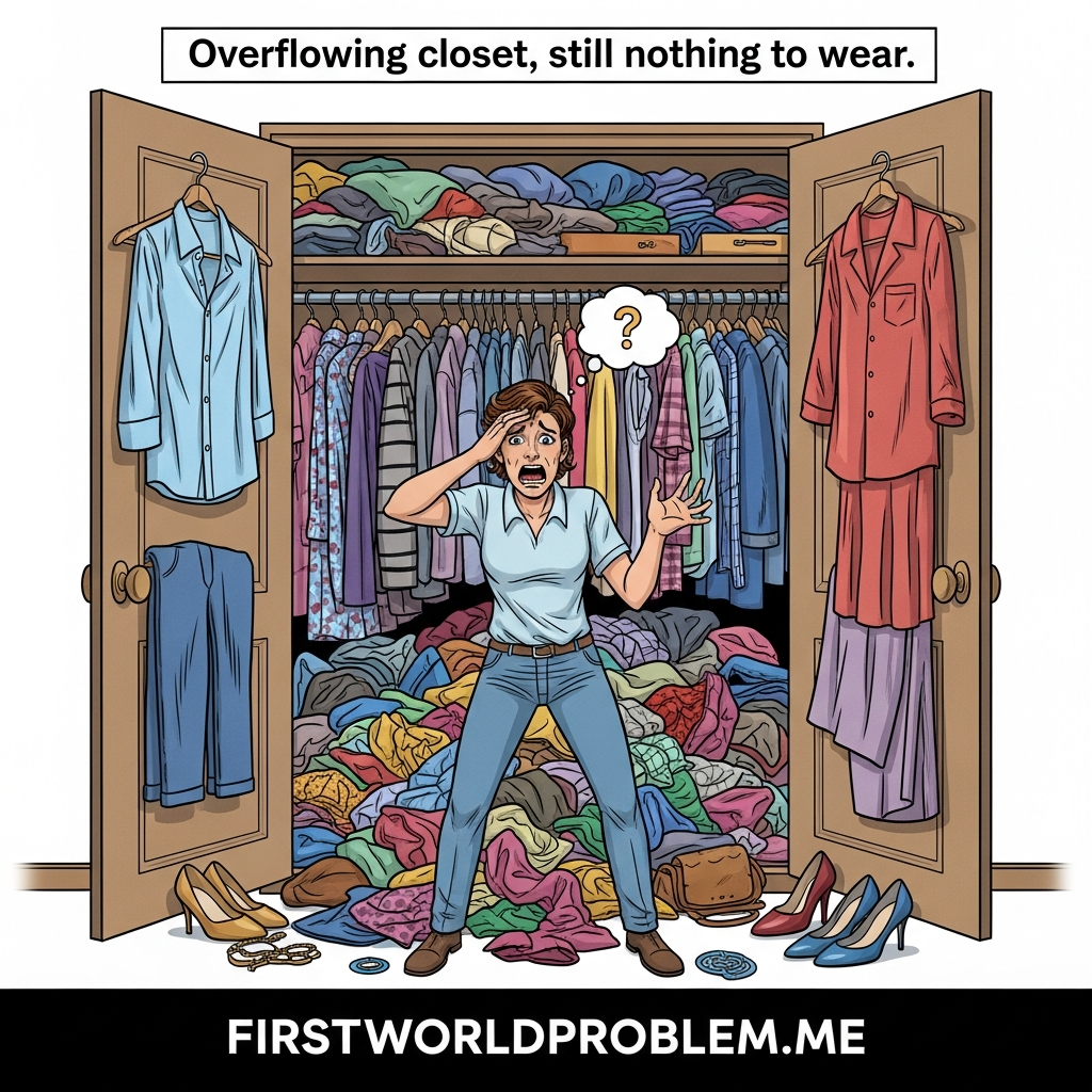 Overflowing closet, still nothing to wear.