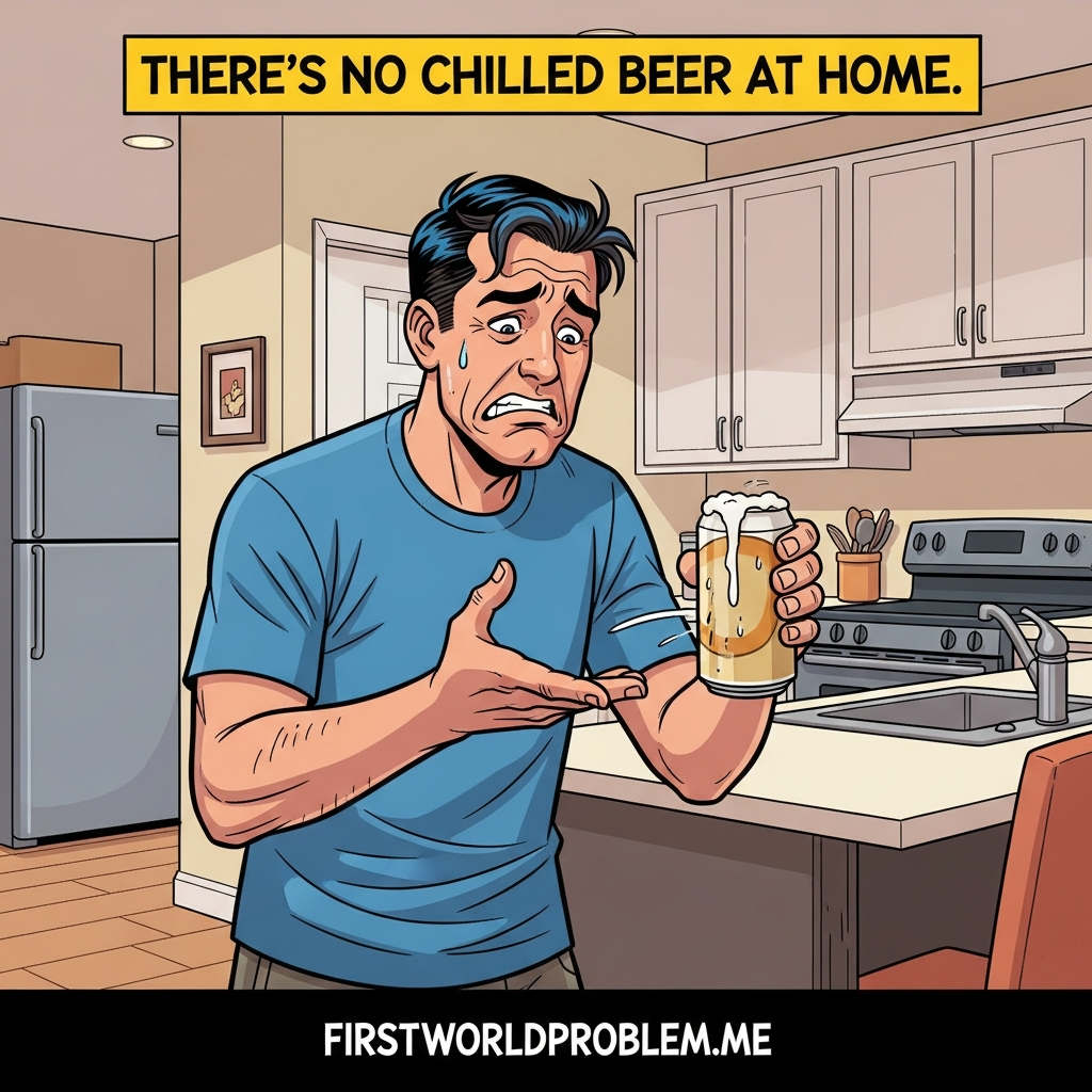 There’s no chilled beer at home
